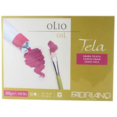Fabriano Tela Oil Canvas Pad 30X40cm/300gsm/10s | Reliance Fine Art |Art PadsPaper Pads for PaintingSketch Pads & Papers