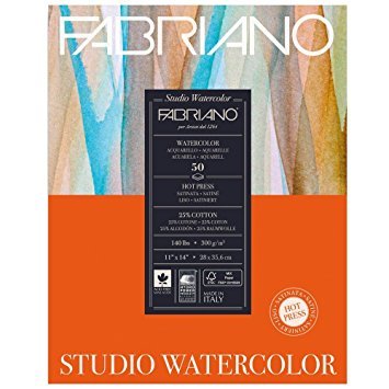Fabriano Water Color Hot Press Pad (A3) 11X14cms 300Gsm 12 Sheets | Reliance Fine Art |Fabriano Watercolor Paper