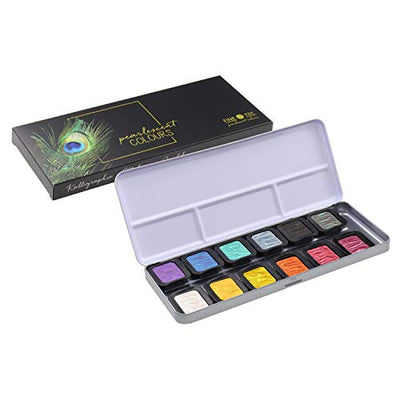 FINETEC 12 Pearlescent Artist Mica Water Colours (F1200) | Reliance Fine Art |FINETEC WatercolorsWater ColorWatercolor Paint