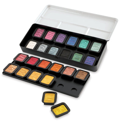 FINETEC 24 Pearlescent Artist Mica Water Colours (F2400) | Reliance Fine Art |FINETEC WatercolorsWater ColorWatercolor Paint