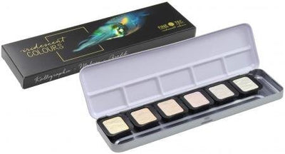 FINETEC 6 Iridescent Artist Mica Water Colours "High Sparkling" (F5600) | Reliance Fine Art |FINETEC WatercolorsWater ColorWatercolor Paint