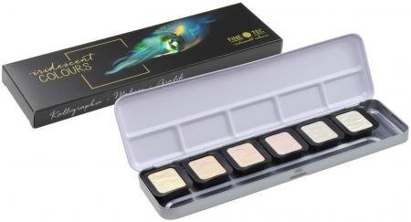 FINETEC 6 Iridescent Artist Mica Water Colours "High Sparkling" (F5600) | Reliance Fine Art |FINETEC WatercolorsWater ColorWatercolor Paint