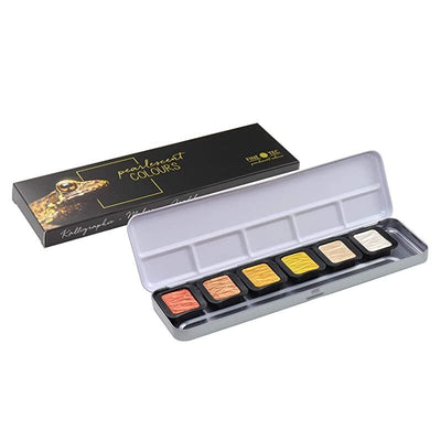 FINETEC 6 Pearlescent Artist Mica Water Colours (F0600) | Reliance Fine Art |FINETEC WatercolorsWater ColorWatercolor Paint