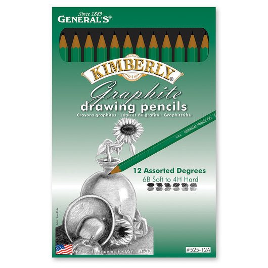 GENERAL`S KIMBERLY GRAPHITE DRAWING PENCILS SET (525-12A) | Reliance Fine Art |Charcoal & GraphiteSketching Pencils Sets