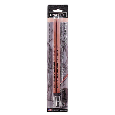 General`s White Charcoal Pencils Set Of 2 (558-2BP) | Reliance Fine Art |Charcoal & GraphiteSketching Pencils Sets