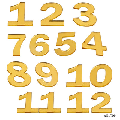 Gold Acrylic Numbers For Clock 12 Pcs Set (AN1T00) | Reliance Fine Art |Moulds & Surfaces for Resin and Fluid ArtResin and Fluid Art