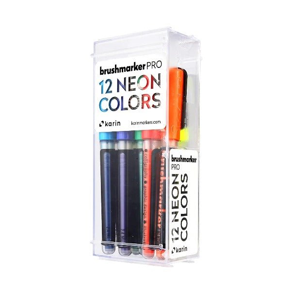 Karin Brushmarker PRO 12 Neon Colors Set (27C12) | Reliance Fine Art |Illustration Pens & Brush PensMarkers