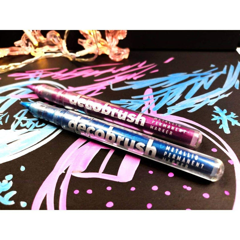 Karin DECO BRUSH METALLIC BLACK 8510 (28Z8510) | Reliance Fine Art |Illustration Pens & Brush Pens