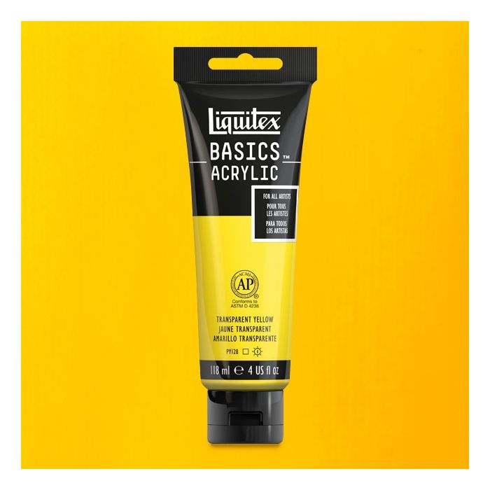 Liquitex Basics Acrylic 118ML 045 Transparent Yellow | Reliance Fine Art |Acrylic PaintsLiquitex Basics Acrylic Paint 118 ML