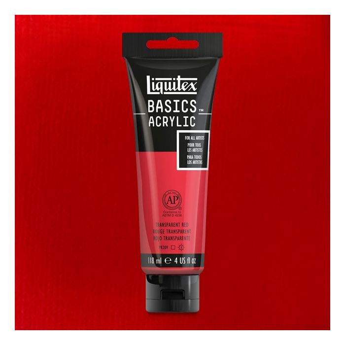 Liquitex Basics Acrylic 118ML 047 Transparent Red | Reliance Fine Art |Acrylic PaintsLiquitex Basics Acrylic Paint 118 ML