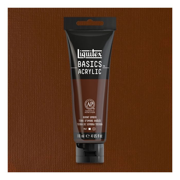 Liquitex Basics Acrylic 118ML 128 Burnt Umber | Reliance Fine Art |Acrylic PaintsLiquitex Basics Acrylic Paint 118 ML