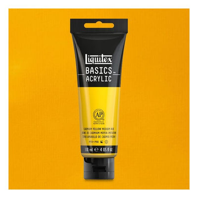 Liquitex Basics Acrylic 118ML 161 Cadmium Yellow Medium | Reliance Fine Art |Acrylic PaintsLiquitex Basics Acrylic Paint 118 ML