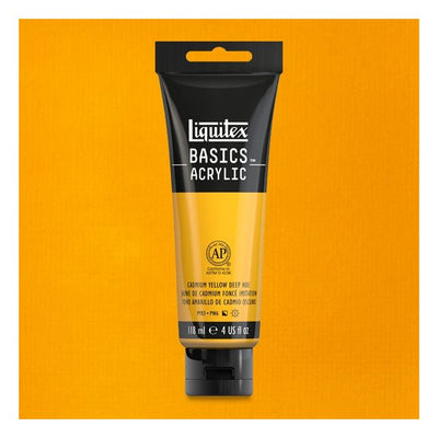 Liquitex Basics Acrylic 118ML 163 Cadmium Yellow Deep | Reliance Fine Art |Acrylic PaintsLiquitex Basics Acrylic Paint 118 ML