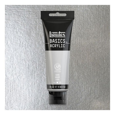 Liquitex Basics Acrylic 118ML 236 Silver | Reliance Fine Art |Acrylic PaintsLiquitex Basics Acrylic Paint 118 ML