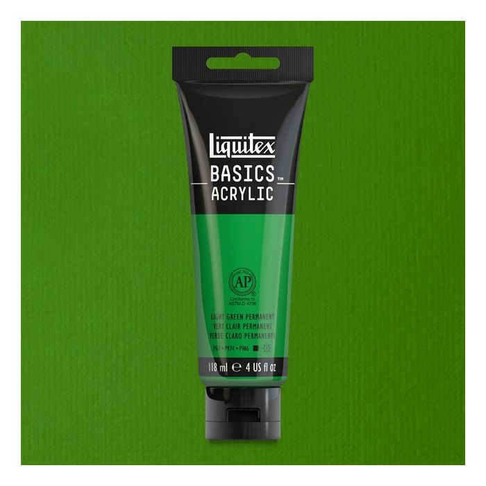 Liquitex Basics Acrylic 118ML 312 Light Green Permanent | Reliance Fine Art |Acrylic PaintsLiquitex Basics Acrylic Paint 118 ML