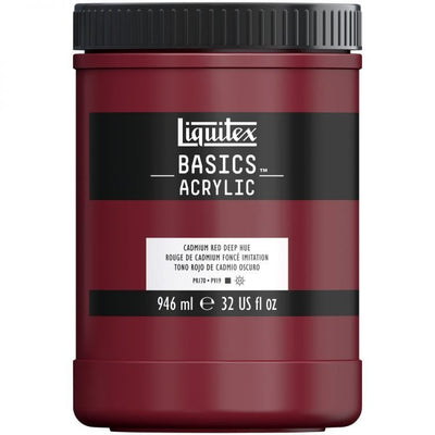 Liquitex Basics Acrylic Paint Cadmium Red Deep Hue Hue 946 ML (31) | Reliance Fine Art |Acrylic PaintsLiquitex Basics Acrylic Paint 946 ML