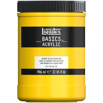 Liquitex Basics Acrylic Paint Cadmium Yellow Medium Hue 946 ML (161) | Reliance Fine Art |Acrylic PaintsLiquitex Basics Acrylic Paint 946 ML