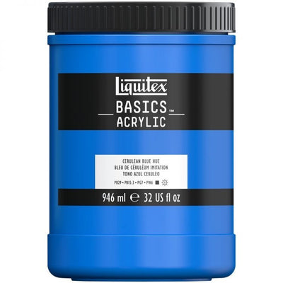 Liquitex Basics Acrylic Paint Cerulean Blue Hue 946 ML (470) | Reliance Fine Art |Acrylic PaintsLiquitex Basics Acrylic Paint 946 ML
