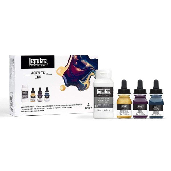 Liquitex Professional Acrylic Ink, Pouring Technique Set with Deep Colors | Reliance Fine Art |Acrylic Paint SetsPaint SetsResin and Pouring Mediums & Sets