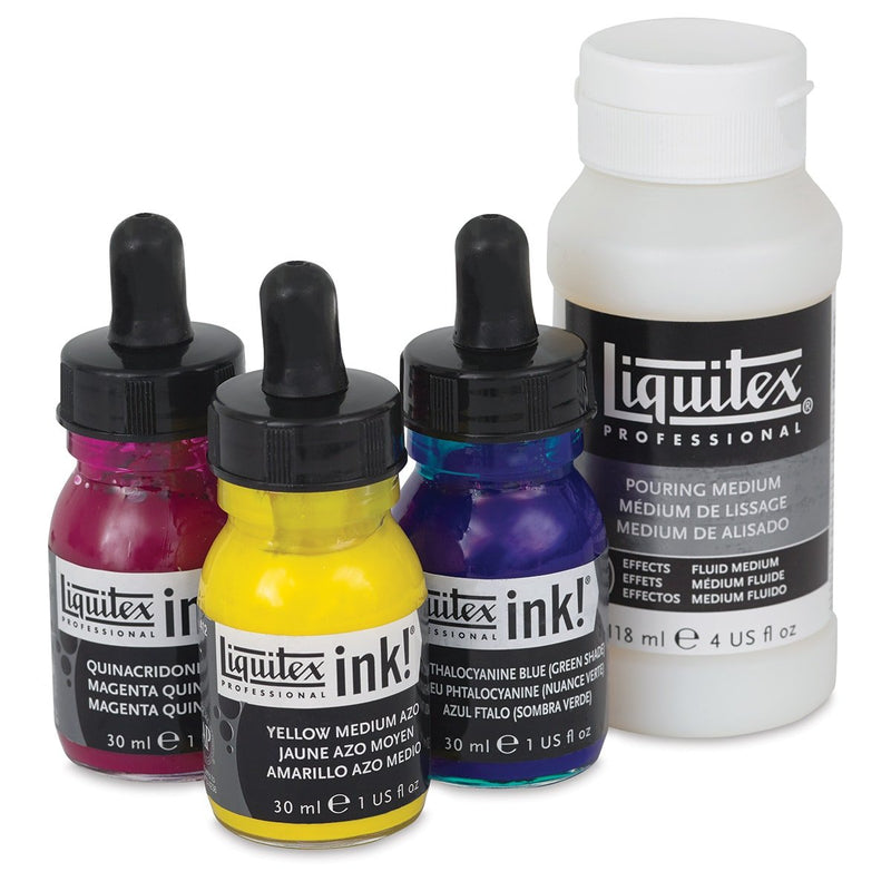 Liquitex Professional Acrylic Ink, Pouring Technique Set with Primary Colors | Reliance Fine Art |Acrylic Paint SetsPaint SetsResin and Pouring Mediums & Sets