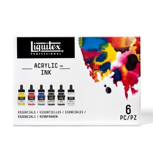 Liquitex Professional Acrylic Ink Set of 6 - Essentials Colours | Reliance Fine Art |Acrylic Paints