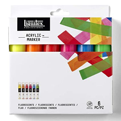 Liquitex Professional Fluorescent Paint Marker 2-4 mm (Set of 6) | Reliance Fine Art |Illustration Pens & Brush PensMarkersPaint Markers
