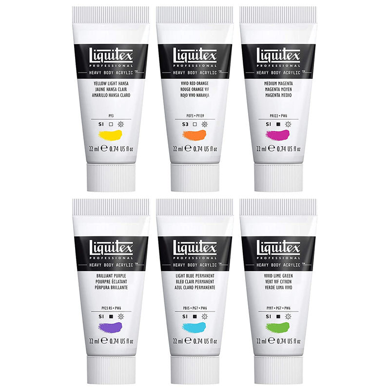 Liquitex Professional Heavy Body Acrylic Set of 6x22ML - Vibrant Set | Reliance Fine Art |Acrylic Paint SetsPaint Sets