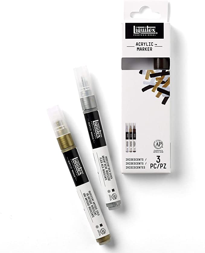 Liquitex Professional Metallic / Iridescent Paint Marker 2-4 mm (Set of 3) | Reliance Fine Art |Illustration Pens & Brush PensMarkersPaint Markers