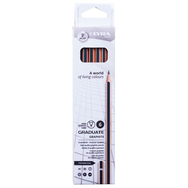 Lyra Graduate Graphite Pencils 6 Shades (L1171062) | Reliance Fine Art |Charcoal & GraphiteSketching Pencils Sets