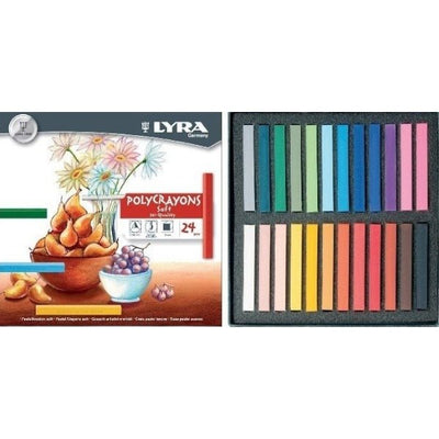 LYRA Polycrayons Soft Pastel Set of 24 Assorted Colors (L5651240) | Reliance Fine Art |Pastels
