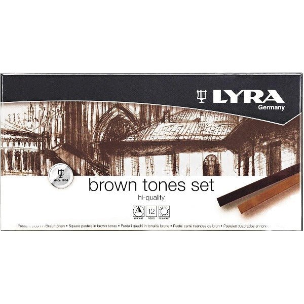 LYRA Rembrandt Pastels Brown Tones Assorted Set of 12 (L5641121) | Reliance Fine Art |PastelsSketching Pencils Sets