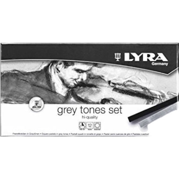 LYRA Rembrandt Pastels Grey Tones Assorted Set of 12 (L5641122) | Reliance Fine Art |PastelsSketching Pencils Sets