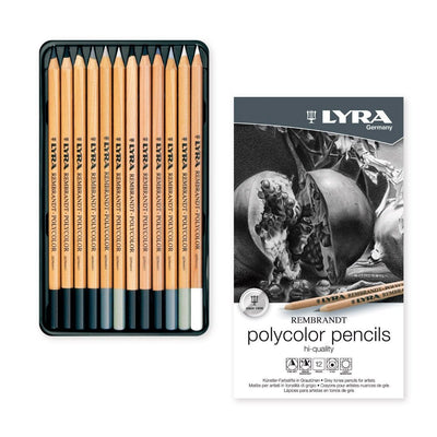 Lyra Rembrandt Polycolor Pencils Grey Tones Set of 12 (2001122) | Reliance Fine Art |Sketching Pencils Sets