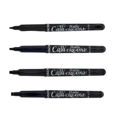 Manuscript Callicreative Black Italic Marker Set of 4 (1.4, 2.5, 3.6, 4.8mm) | Reliance Fine Art |Calligraphy & Lettering