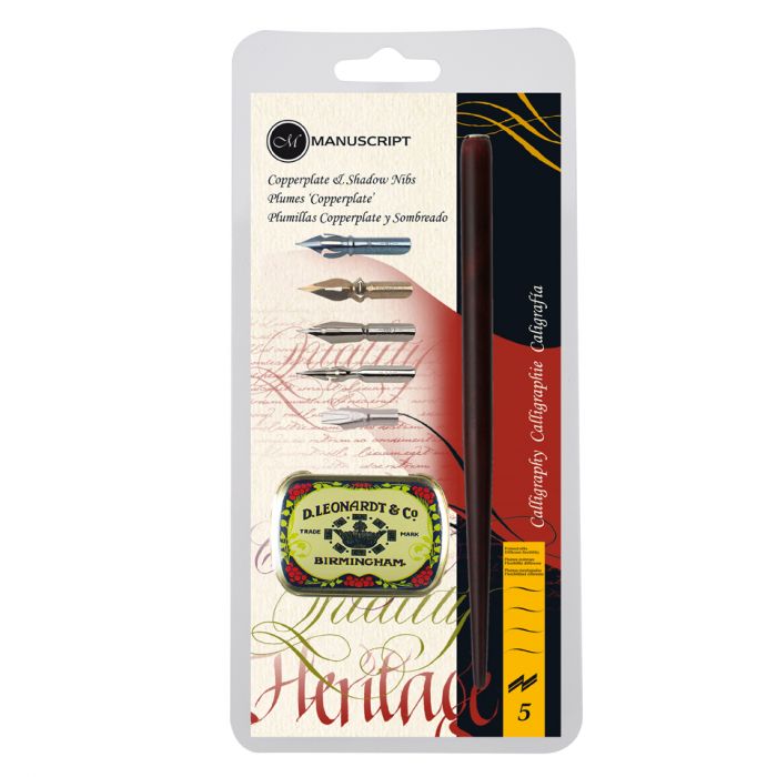 Manuscript Copperplate & Shadow Nibs & Dip Pen Set Of 5 (MDP2056-A) | Reliance Fine Art |Calligraphy & Lettering