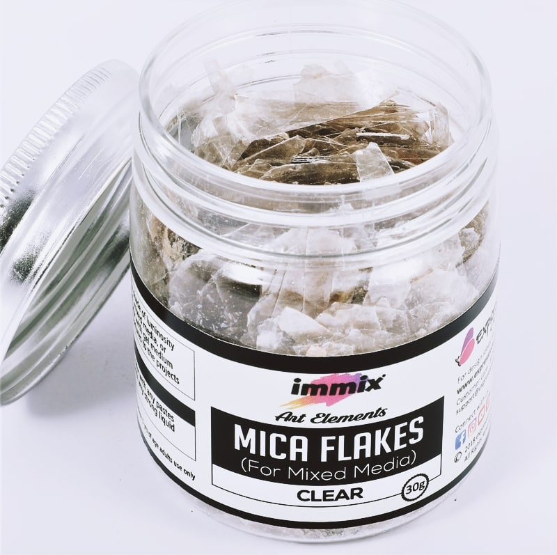Mica Flakes - Clear (30 GMS) | Reliance Fine Art |Resin and Fluid ArtTexture mediums for Resin and Fluid Art