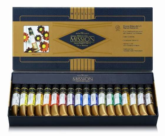 MISSION GOLD PROFESSIONAL WATERCOLOUR - SET OF 18 TUBES X 7 ML (MWC-7018) | Reliance Fine Art |Mijello Mission Gold WatercolorPaint SetsWatercolor Paint