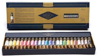 MISSION GOLD PROFESSIONAL WATERCOLOUR - SET OF 24 TUBES X 7 ML (MWC-7024) | Reliance Fine Art |Mijello Mission Gold WatercolorPaint SetsWatercolor Paint