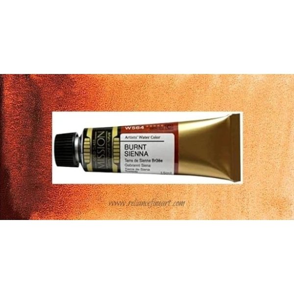 Mission Gold Watercolor 15ml - BURNT SIENNA (W564) Series C | Reliance Fine Art |Mijello Mission Gold WatercolorWater ColorWatercolor Paint