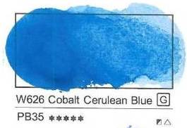 Mission Gold Watercolor 15ml - COBALT CERULEAN BLUE DEEP (W614) Series D | Reliance Fine Art |Mijello Mission Gold WatercolorWater ColorWatercolor Paint