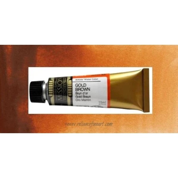 Mission Gold Watercolor 15ml - GOLD BROWN (W529) Series B | Reliance Fine Art |Mijello Mission Gold WatercolorWater ColorWatercolor Paint