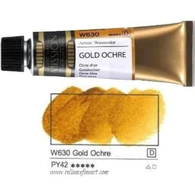 Mission Gold Watercolor 15ml - GOLD OCHRE (W630) Series D | Reliance Fine Art |Mijello Mission Gold WatercolorWater ColorWatercolor Paint