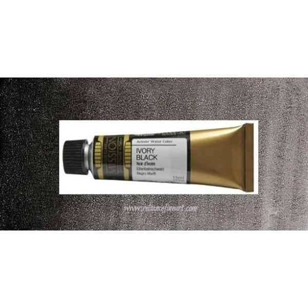 Mission Gold Watercolor 15ml - Ivory Black (W502) Series A | Reliance Fine Art |Mijello Mission Gold WatercolorWater ColorWatercolor Paint