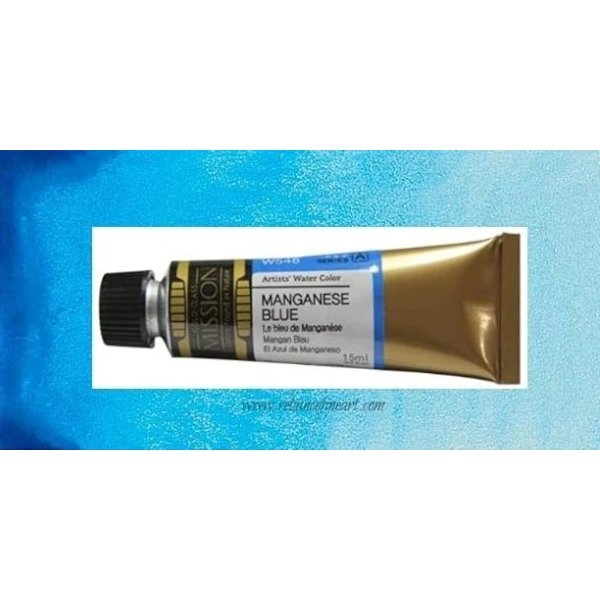 Mission Gold Watercolor 15ml - Manganese Blue (W548) Series A | Reliance Fine Art |Mijello Mission Gold WatercolorWater ColorWatercolor Paint