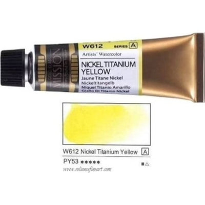 Mission Gold Watercolor 15ml - NICKEL TITANIUM YELLOW (W612) Series A | Reliance Fine Art |Mijello Mission Gold WatercolorWater ColorWatercolor Paint