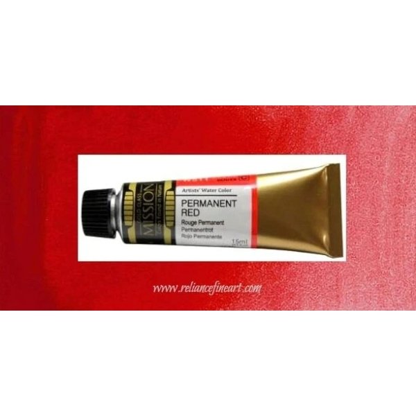 Mission Gold Watercolor 15ml - PERMANENT RED (W511) Series C | Reliance Fine Art |Mijello Mission Gold WatercolorWater ColorWatercolor Paint