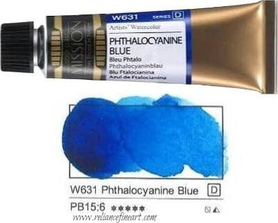 Mission Gold Watercolor 15ml - PHTHALOCYANINE BLUE (W631) Series D | Reliance Fine Art |Mijello Mission Gold Watercolor