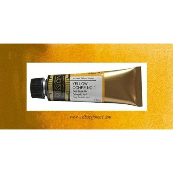 Mission Gold Watercolor 15ml - Yellow Ochre 1 (W561) Series A | Reliance Fine Art |Mijello Mission Gold WatercolorWater ColorWatercolor Paint