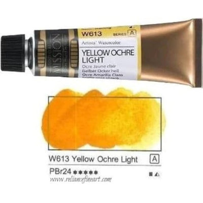 Mission Gold Watercolor 15ml - YELLOW OCHRE LIGHT (W613) Series A | Reliance Fine Art |Mijello Mission Gold WatercolorWater ColorWatercolor Paint