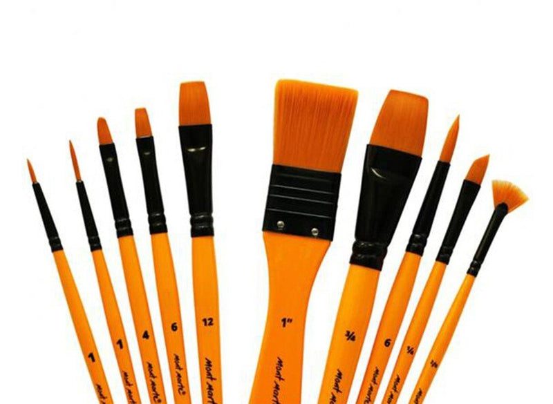 Mont Marte Brush Set in Wallet 11pc - Acrylic (BMHS0030) | Reliance Fine Art |Brush Sets